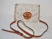 Michael Kors FULTON Jet Set MK Signature Vanilla Small Crossbody Bag NWOT