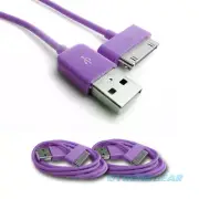 2PCS 6FT USB SYNC DATA POWER CHARGER CABLES IPAD IPHONE IPOD CLASSIC NANO PURPLE