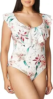 [La Blanca] Off Shoulder Ruffle One Piece Swimsuit
