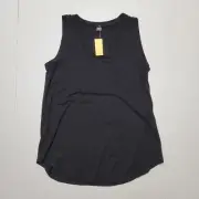 PURE AMICI Women's Size M Medium Black Tank Top Bamboo Rayon Stretch NWT