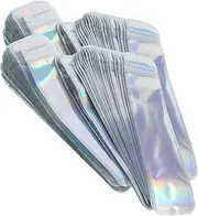 [HOODANCOS] 100Pcs Long Resealable Packing Bags Self Sealing Pouches for Jewelry Puncture Resistant Design for Storage Transport Holographic Finish