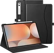 Fintie Case for Samsung Galaxy Tab S9 FE+ Plus/Galaxy Tab S9+ Plus 12.4 Inch 2023 with S Pen Holder, Multi-Angle Viewing Protective Cover with Pocket, Auto Sleep/Wake, Black