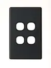Beacon Lighting Lucci Power Gravity 4 Gang Plate Only in Matte Black