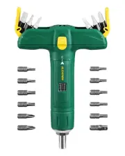 ALEAPOW 1/4" Torque Wrench Set, 12-Piece S2 Steel Bits, T-Handle Design, 15-7...