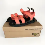 Dr Doc Martens Womens Size 5 Klaire Leather Sandals Straps Coral New NWT