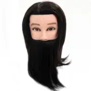 14" Man Mannequin Head With Beard Cosmetology Hairdressing Training Manikin Doll