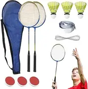 Indoor Badminton Training Device, Indoor Badminton Training Set - Portable Indoor Badminton Set - Portable Set for Indoor Games, Exercise Trainer Aid, No Drilling for Outdoor Hint