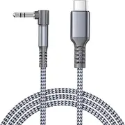 Elebase USB C Aux Cable 1.8M,Type C to Right Angle 3.5MM Jack Audio Adapter Auxiliary Cord 90 Degree for Car,Pixel 9 8 7,Apple iPhone 15 16 16e Pro Max,iPad 10,Mini 6 7,Air 4 5,Samsung S25 S24 A36 A26