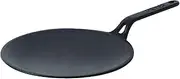 Meyer Pre-Seasoned Cast Iron Roti/Chapati/Dosa Tawa Pan with Stick Handle, Dosa Kallu, Iron Tawa Big Size | Pre-Seasoned Cast Iron Cookware | Gas Stovetop Compatible | 26cm, Black