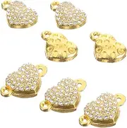 COHEALI DIY Jewelry Necklace Bracelet Clasps 5pcs Alloy Magnetic Heart Charm Clasps Shiny Glossy