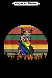 Composition Notebook: Australian Cattle Dog Gay Pride LGBT Retro Journal/Notebook Blank Lined Ruled 6x9 100 Pages