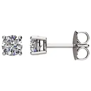 5/8 Carat TW Round Diamond Solitaire Stud Earrings in 14K White Gold