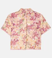 [Agua by Agua Bendita] Agua by Agua Bendita Virtuosa Florecer cropped linen shirt UK 10 pink