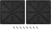 EMSea 2PCS PC Chassis Fan Dust Filter 12x12cm PC Case Cooling Fan Dustproof Cover Mesh Net Cover Plastic Computer Fan Dustproof Protector with Screws Black