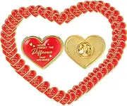 Yinkin Heart Pins Never Forget the Difference That You Make Button Pins Father's Day Motivational Enamel Badges for Employee Nurse Teacher Volunteer Hats