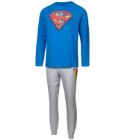 2 X Mens Superman Pyjamas Pyjama Tracksuit Adult Super Man Sleep Set