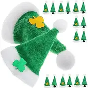 Abaodam 20pcs Decorative Hats for Dolls Craft Accessories for Patrick Day Shamrock Ornaments for Doll Decor Jewelry Making and Hair Accessories