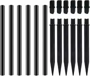 Flame Lamp Extension, Ground Stake and Joint Connector Kit to Make Solar Flashlight Torch Taller, 6 Sets