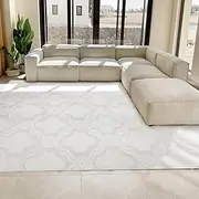 MARLOW Fluffy Floor Rugs, Faux Rabbit Fur, Shaggy Faux Fur Area Rugs, Soft Large Home Decor Carpet, Indoor - Versatile for Bedroom,Dining Room,Living Room(200cmx290cm,Beige)