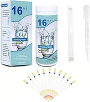 16 in 1 Drinking Water Test Kit |High Sensitivity Test Strips detect pH, Hardness, Chlorine, Lead, Iron, Copper, Nitrate, Nitrite | Home Water Purity Test Strips for Aquarium, Pool, Well & Tap Water