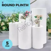 2025 5PCS White Round Plinth Cylinder Pedestal Wedding Cake Flower Display Stand