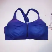 Victoria Secret Sports Bra Blue Purple Ombre Lightly Lined Knockout Front Close