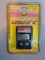 SLOT MACHINE electronic pocket game 1990s digital handheld Casino Action NOS