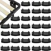 Slatted Frame Brackets, Black, 30 Pieces, Slatted Frame Accessories, Plastic Bed Slat Holder, End Cap Holder, Replacement Bed Slatted Frame Caps (54 mm x 10 mm Inside) for Holding Bed Accessories
