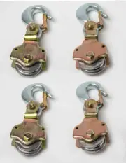 4xWire Rope Pulley Block 2Ton Swivel Eye Hoist Hook Snatch Block Sheive Anodized