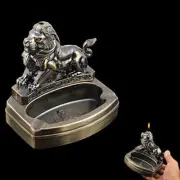 Lion Type Refillable Butane Gas Lighter Cigarettes Cigars Ashtray Ash Tray