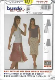 Burda 8521-Sewing Pattern - Skirts - Misses Sizes 8-18-Uncut-Factory Folds