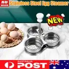 3 Hole Egg Poacher Stainless Steel Egg Boiler Steamer Rack w/ Handle CookwaresSW