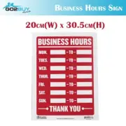 Business Hours Sign Cafe Restaurant Shop Window Open Close Hours Plastic Sign