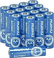 RUIHU AA Batteries 16 Pack Lithium Iron Double A Batteries,1.5V 3000mAh Longer Lasting AA Lithium Batteries for Blink Camera, Flashlight, Toys, Remote Control, Non-Rechargeable (Lithium AA - 16 Count)
