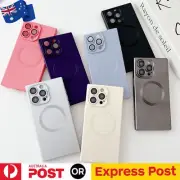 Magsafe Case for iPhone 12 13 14 15 16 Pro Max/Plus Square Solid Magnetic Cover