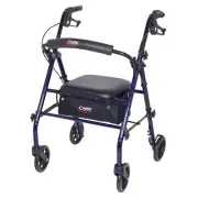 Carex Steel Rollator Walker with Seat and Wheels - Rolling Walker for Seniors