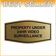 Fancy Video Surveillance Security Sign - 24/7 Monitoring - 6 X 3" - 5 Pack