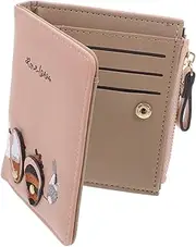 [Healvian] Animal Design Wallet for Women Multi-Card Slot Coin Pocket Fashion Coin Purse Small Pink