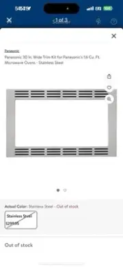 Microwave Trim Kit for Panasonic NNTK732SS 30 inch Stainless Steel