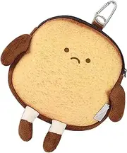 [Fruusv] Toast Coin Purse, Toast Zipper Change Pouch, Plush Backpack Pendant, Cute Coin Pocket, Small Money Wallet for Women, Coin Purse for Girls, Toast Design Coin Purse, Plush Change Pouch, Small Zipper