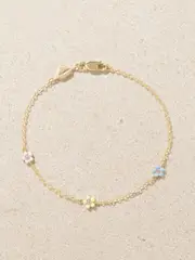 [Alison Lou] Alison Lou - Mini Flower By The Yard 14-karat Gold, Diamond And Enamel Bracelet - One size One size Gold