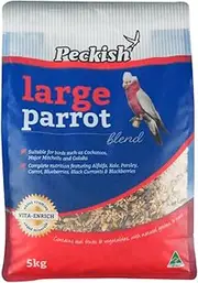 Peckish Large Parrot Blend 5kg - Nutritious Mix of Micro-Pellets and Seeds, Contains Real Vegetables and Greens, Enriched with Vitamins and Minerals - Ideal for Cockatoos, Major Mitchells, and Galahs