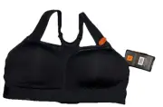 NEW RBX Black Hook BRA XL MAX SUPPORT Padded PushUp Wireless MOISTURE WICKING XL