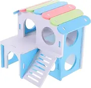 Double Guinea Pig Hideout House for Small Animals Sturdy Design Spacious Play Area for Hamsters Rabbits and More Cozy and Comfortable Villa Hideout for Pets