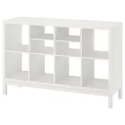 KALLAX shelving unit with underframe, with 2 shelf inserts/white, 147x94 cm