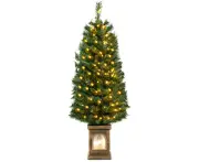 Costway Christmas Tree Tabletop Artificial Potted LED Xmas Tree Home Entryway