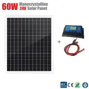 60W 24V Mono Solar Panel Caravan 36V PV Module 24V Battery Charger Regulator
