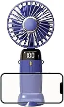 Hand Fan - Usb Charging Cooling Fan, Airflow Fan | Foldable Personal Handy Small Fan, Powerful Tiny Fan with 5 Wind Speeds, Rechargeable Fans for Work Area Car, 7.60 .55x1.60 Inches