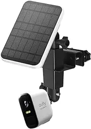 [HOLACA] 2 in 1 Two-Way Gutter Mount for Eufy Cam 3(S330),S230,S220,E20/E40/Eufy2/2Pro/3C/2C Pro/Eufy E and Solar Panel- Arlo Accessories Outdoor Mount(1pack Black) (Black)
