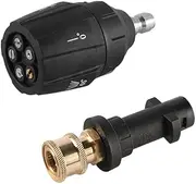 1/4 Inch Quick Coupling and 5-in-1 Pressure Washer Spray Nozzle Tips, Pressure Washer Adapter with Multiple Angles, Brass Pressure Washer Accessories for K2-K7